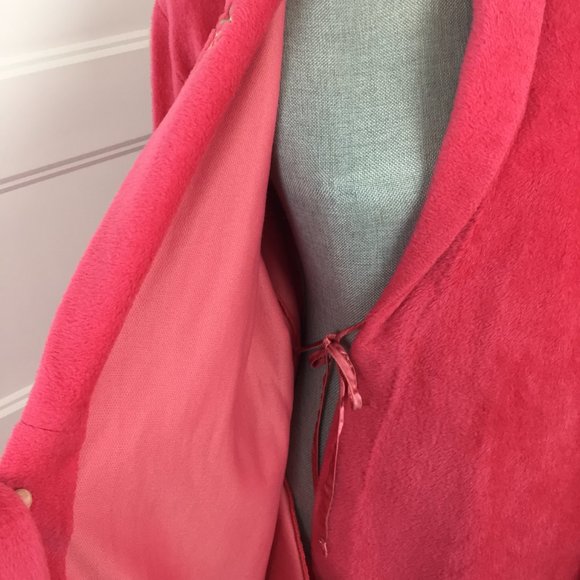 Vintage Bath Robe House Coat Full Length sz M - Coral - Picture 5 of 15